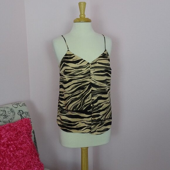 💰3/$25 NINE WEST Zebra Cami Tank Top Spaghetti Straps Choose size S-2XL NWT - Picture 2 of 10